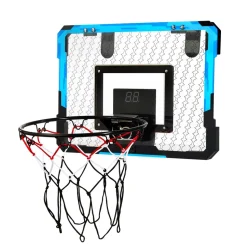 VEVOR Kids Basketball Hoop, Mini Basketball Goal with Electronic Scoreboard, Over The Door Basketball Hoop with Scoring & Music Accompaniment Functions, LED Light, Indoor Basketball Hoop for Kids 3+
