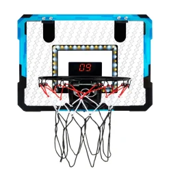 VEVOR Kids Basketball Hoop, Mini Basketball Goal with Electronic Scoreboard, Over The Door Basketball Hoop with Scoring & Music Accompaniment Functions, LED Light, Indoor Basketball Hoop for Kids 3+