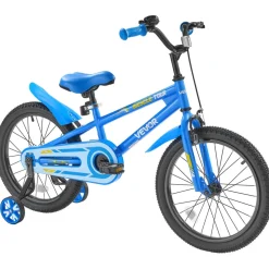 VEVOR Kids Bike, 18 Inches BMX Style Children Bicycle, Rider Height 3.61 ft - 4.59 ft, Training Wheels Included, Sturdy and Easy to Assemble, Toddler Bike for Boys & Girls Learning to Ride, Blue