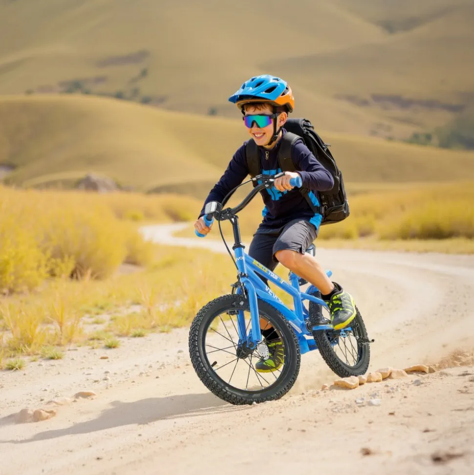 VEVOR Kids Bike, 18 Inches BMX Style Children Bicycle, Rider Height 3.61 ft - 4.59 ft, Training Wheels Included, Sturdy and Easy to Assemble, Toddler Bike for Boys & Girls Learning to Ride, Blue