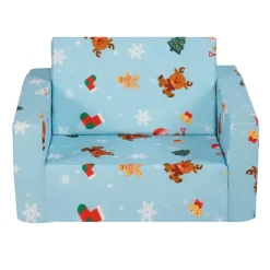 VEVOR Kids Couch, 2-in-1 Toddler Chairs Comfy, Toddler Couch Sofa Bed Fold Out, Convertible Sofa to Lounger, Kids Chair Seat Playroom Furniture for Kids Girls & Boys, Sky Blue