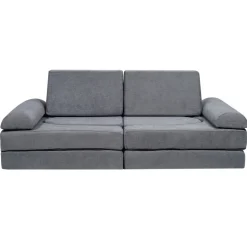 VEVOR Kids Couch, 10Pcs Modular Kids Play Couch, Toddler Couch Sofa Bed, Kids Chair Seat Playroom Furniture, Kids Sofa with Removable Cover for Kids Girls & Boys, Grey
