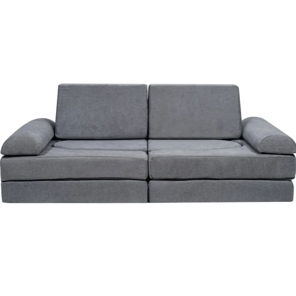 VEVOR Kids Couch, 10Pcs Modular Kids Play Couch, Toddler Couch Sofa Bed, Kids Chair Seat Playroom Furniture, Kids Sofa with Removable Cover for Kids Girls & Boys, Grey