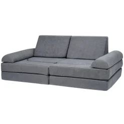 VEVOR Kids Couch, 10Pcs Modular Kids Play Couch, Toddler Couch Sofa Bed, Kids Chair Seat Playroom Furniture, Kids Sofa with Removable Cover for Kids Girls & Boys, Grey