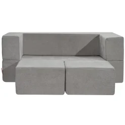 VEVOR Kids Couch, 4Pcs Modular Kids Play Couch, Toddler Couch Sofa Bed, Kids Chair Seat Playroom Furniture, Child Sectional Sofa with Removable Cover for Kids Girls & Boys, Grey