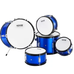 VEVOR Kids Drum Set, 5-Piece, 16 in Beginner Full Drum Set with Bass Toms Snare Floor Drum Adjustable Throne Cymbal Hi-Hat Pedal and Two Pairs of Drumsticks, Starter Drum Kit for Child Kids, Black