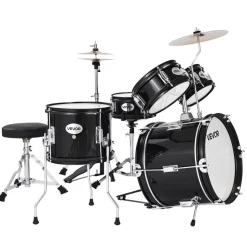 VEVOR Kids Drum Set, 5-Piece 14 in Junior Drum Sets, Beginner Drums Set with Adjustable Throne, Cymbal & Two Pairs of Drumsticks, Musical Learning Drums Instruments Kit, for Children Ages 6-13(Black)