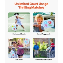 VEVOR Kids Pickleball Paddle, Lightweight Youth Pickleball Paddle with Small Grip and Cute Pattern, Fiberglass Pickle Ball Racket & Honeycomb Core, Child Size for Kids, Youth, Boys & Girls