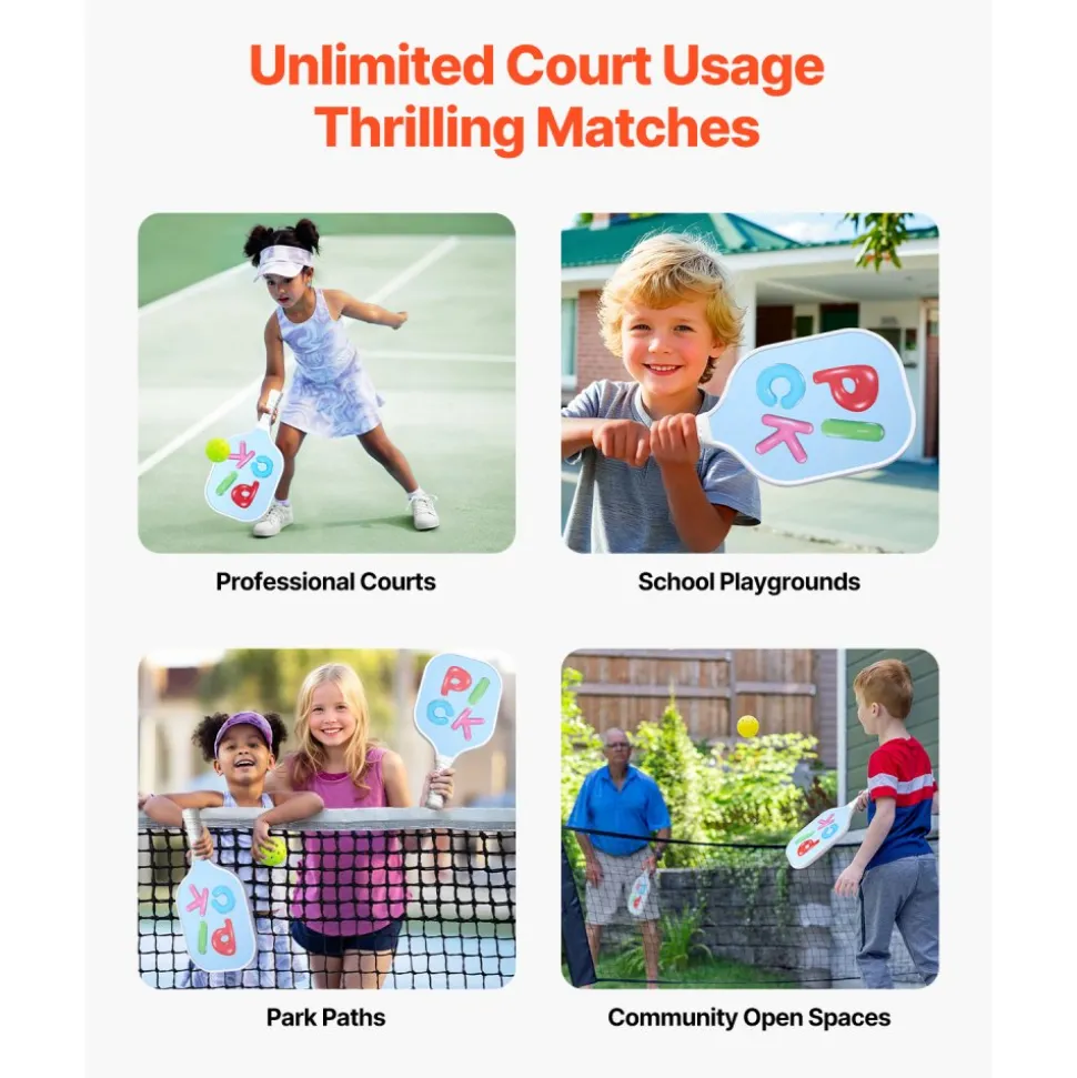 VEVOR Kids Pickleball Paddle, Lightweight Youth Pickleball Paddle with Small Grip and Cute Pattern, Fiberglass Pickle Ball Racket & Honeycomb Core, Child Size for Kids, Youth, Boys & Girls