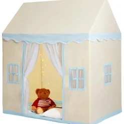 VEVOR Kids Play Tent, Kids Tent for Kids 1-5 Years Old, Toddler Tent with Mat and Tent Lamp, Tent for Kids with Windows for Indoor and Outdoor, Play House Castle Tent for Boys and Girls, Beige