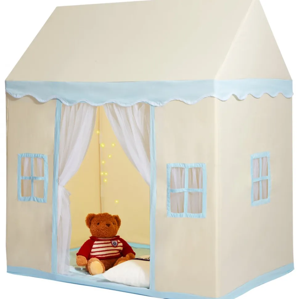 VEVOR Kids Play Tent, Kids Tent for Kids 1-5 Years Old, Toddler Tent with Mat and Tent Lamp, Tent for Kids with Windows for Indoor and Outdoor, Play House Castle Tent for Boys and Girls, Beige