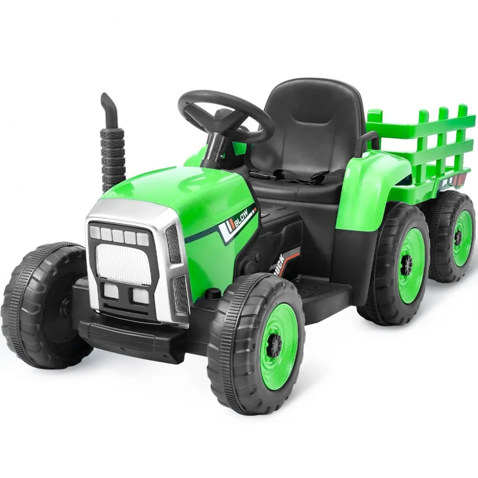 VEVOR Kids Ride on Tractor 12V Electric Toy Tractor with Trailer Remote Control