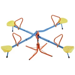 VEVOR Kids Seesaw, 55 lbs Load Capacity per Seat, Sit and Spin Teeter Totter with Handles, Kids Outdoor Playground Equipment, Swiveling 360 Degrees Rotating for Children Aged 3+, Multi Colored