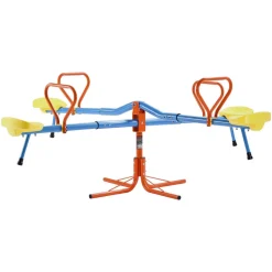 VEVOR Kids Seesaw, 55 lbs Load Capacity per Seat, Sit and Spin Teeter Totter with Handles, Kids Outdoor Playground Equipment, Swiveling 360 Degrees Rotating for Children Aged 3+, Multi Colored