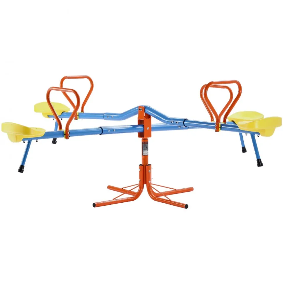 VEVOR Kids Seesaw, 55 lbs Load Capacity per Seat, Sit and Spin Teeter Totter with Handles, Kids Outdoor Playground Equipment, Swiveling 360 Degrees Rotating for Children Aged 3+, Multi Colored
