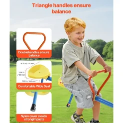 VEVOR Kids Seesaw, 55 lbs Load Capacity per Seat, Sit and Spin Teeter Totter with Handles, Kids Outdoor Playground Equipment, Swiveling 360 Degrees Rotating for Children Aged 3+, Multi Colored