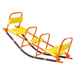 VEVOR Kids Seesaw, 200 lbs Load Capacity, Metal Rocking Teeter Totter with Handles, Toddler Seesaw for Children Aged 3+, Kids Outdoor Playground Equipment for Lawn, Backyard, Playground, 2 Seats