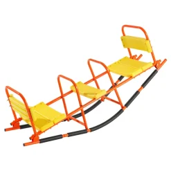 VEVOR Kids Seesaw, 200 lbs Load Capacity, Metal Rocking Teeter Totter with Handles, Toddler Seesaw for Children Aged 3+, Kids Outdoor Playground Equipment for Lawn, Backyard, Playground, 2 Seats