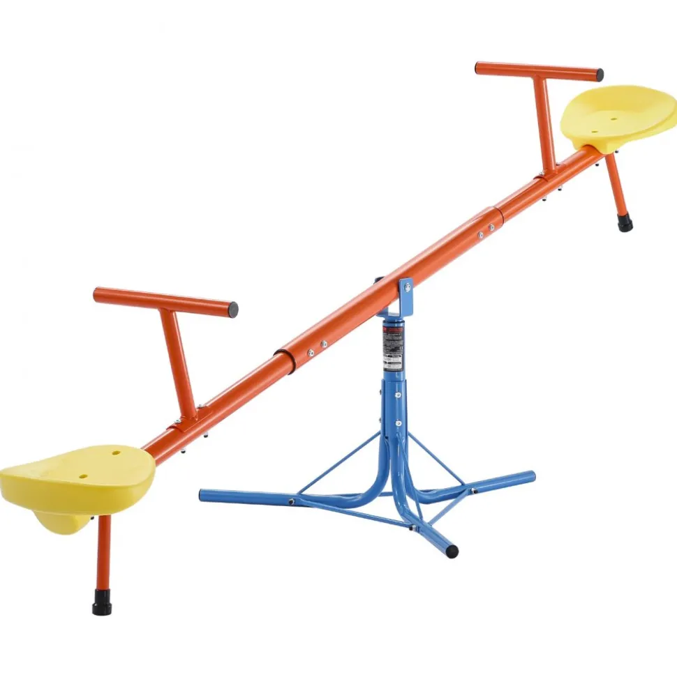 VEVOR Kids Seesaw, 100 lbs Load Capacity per Seat, Sit and Spin Teeter Totter with 3-prong Support Legs, Kids Outdoor Playground Equipment, Swiveling 360 Degrees Rotating for Children Aged 3+