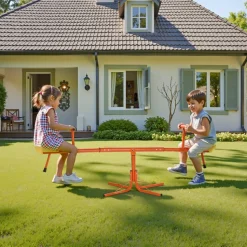 VEVOR Kids Seesaw, 100 lbs Load Capacity per Seat, Sit and Spin Teeter Totter with 4-prong Support Legs, Kids Outdoor Playground Equipment, Swiveling 360 Degrees Rotating for Children Aged 3+