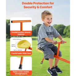 VEVOR Kids Seesaw, 100 lbs Load Capacity per Seat, Sit and Spin Teeter Totter with 4-prong Support Legs, Kids Outdoor Playground Equipment, Swiveling 360 Degrees Rotating for Children Aged 3+