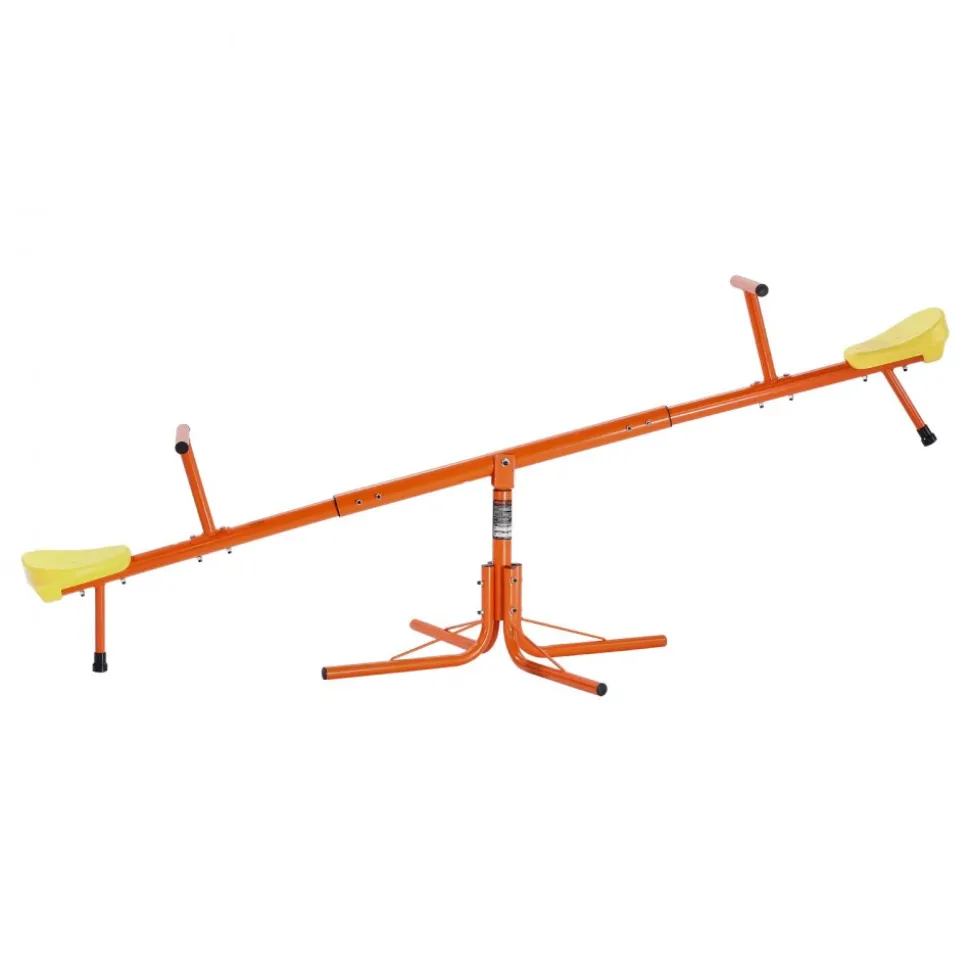 VEVOR Kids Seesaw, 100 lbs Load Capacity per Seat, Sit and Spin Teeter Totter with 4-prong Support Legs, Kids Outdoor Playground Equipment, Swiveling 360 Degrees Rotating for Children Aged 3+