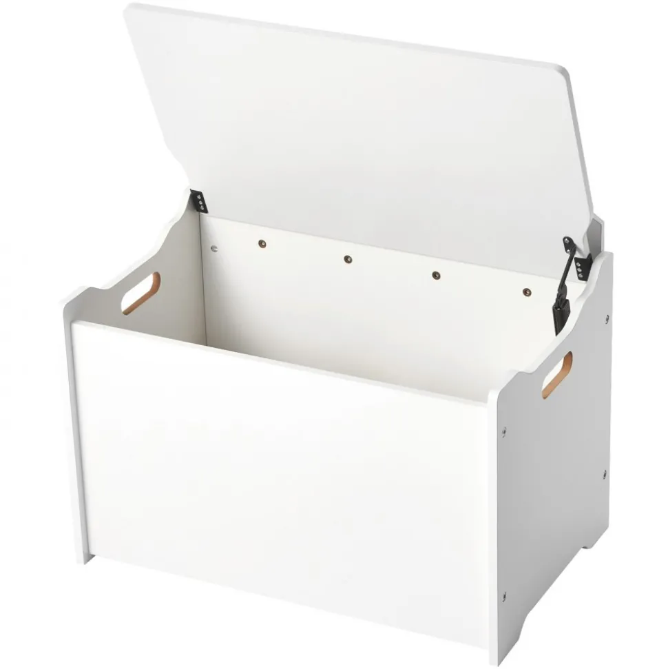 VEVOR Kids Storage Bench, Wooden Toy Box Chest with Backrest, Large Storage Cabinet with Safety Hinge, Toddlers Storage Bench for Playroom, Living Room or Entryway, 23.5 x 14.5 x 21.46 in, White