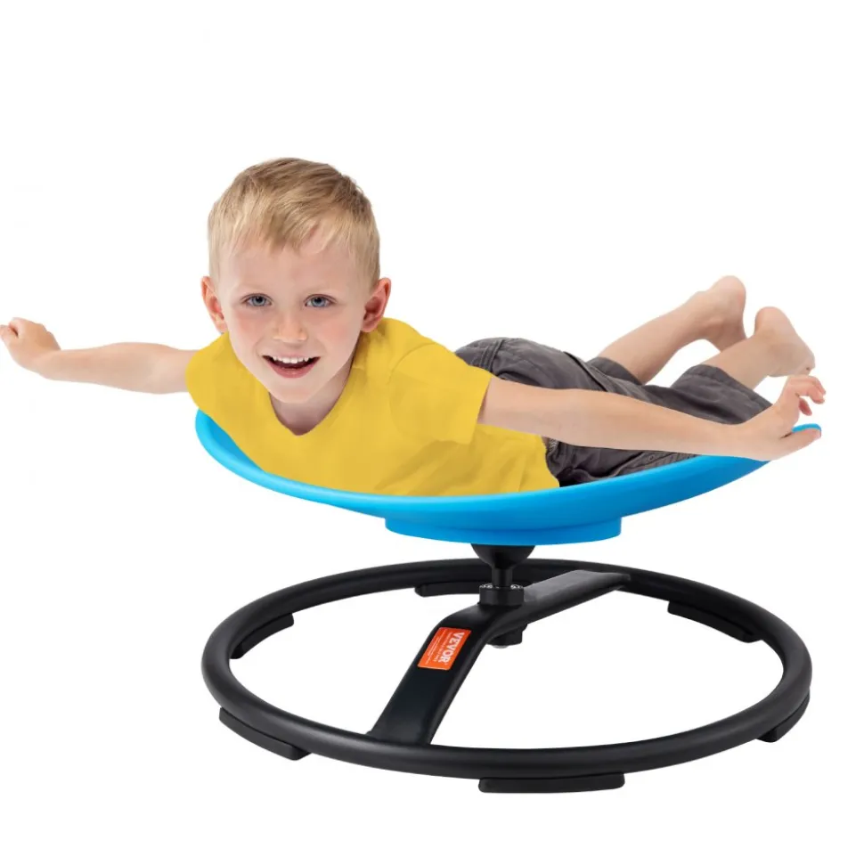 VEVOR Kids Swivel Chair, 220 LBS Capacity, Sensory Spinning Chair, Autistic Kids Sensory Toy Chair with Non-Slip Metal Base, Toddler Sit and Spin Chair for Coordination Balance Focus Training Blue
