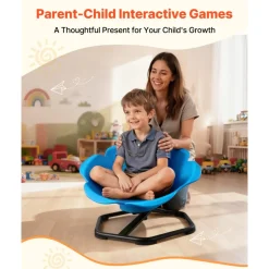 VEVOR Kids Swivel Chair, 220 lbs Capacity, Cylinder Shape Sensory Spinning Chair, Autistic Kids Sensory Toy Seat with Non-Slip Metal Base, Toddler Sit & Spin Seat for Coordination Balance Focus, Blue