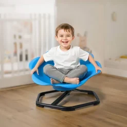 VEVOR Kids Swivel Chair, 220 lbs Capacity, Cylinder Shape Sensory Spinning Chair, Autistic Kids Sensory Toy Seat with Non-Slip Metal Base, Toddler Sit & Spin Seat for Coordination Balance Focus, Blue