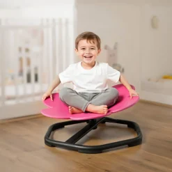 VEVOR Kids Swivel Chair, 220 lbs Capacity, Sensory Spinning Chair, Autistic Kids Sensory Toy Seat with Non-Slip Metal Base, Round Shape Toddler Sit & Spin Seat for Coordination Balance Focus, Orange