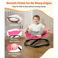 VEVOR Kids Swivel Chair, 220 lbs Capacity, Elephant Shape Sensory Spinning Chair, Autistic Kids Sensory Toy Seat with Non-Slip Metal Base, Toddler Sit & Spin Seat for Coordination Balance Focus, Red