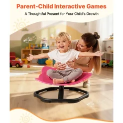 VEVOR Kids Swivel Chair, 220 lbs Capacity, Elephant Shape Sensory Spinning Chair, Autistic Kids Sensory Toy Seat with Non-Slip Metal Base, Toddler Sit & Spin Seat for Coordination Balance Focus, Red