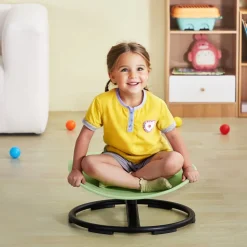 VEVOR Kids Swivel Chair, 220 LBS Capacity, Sensory Spinning Chair, Autistic Kids Sensory Toy Chair with Non-Slip Metal Base, Toddler Sit and Spin Chair for Coordination Balance Focus Training Green