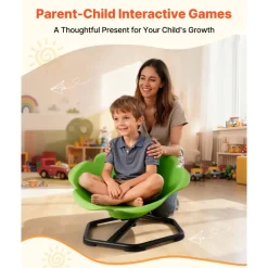 VEVOR Kids Swivel Chair, 220 lbs Capacity, Cylinder Shape Sensory Spinning Chair, Autistic Kids Sensory Toy Seat with Non-Slip Metal Base, Toddler Sit & Spin Seat for Coordination Balance Focus, Green