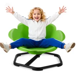 VEVOR Kids Swivel Chair, 220 lbs Capacity, Cylinder Shape Sensory Spinning Chair, Autistic Kids Sensory Toy Seat with Non-Slip Metal Base, Toddler Sit & Spin Seat for Coordination Balance Focus, Green