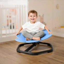 VEVOR Kids Swivel Chair, 220 lbs Capacity, Flower Shape Sensory Spinning Chair, Autistic Kids Sensory Toy Seat with Non-Slip Metal Base, Toddler Sit & Spin Seat for Coordination Balance Focus, Blue