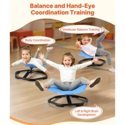 VEVOR Kids Swivel Chair, 220 lbs Capacity, Flower Shape Sensory Spinning Chair, Autistic Kids Sensory Toy Seat with Non-Slip Metal Base, Toddler Sit & Spin Seat for Coordination Balance Focus, Blue