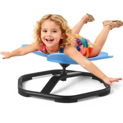 VEVOR Kids Swivel Chair, 220 lbs Capacity, Flower Shape Sensory Spinning Chair, Autistic Kids Sensory Toy Seat with Non-Slip Metal Base, Toddler Sit & Spin Seat for Coordination Balance Focus, Blue