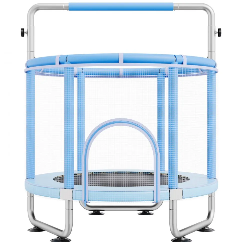 VEVOR 36" Kids Trampoline, 3FT Indoor Outdoor Trampoline, Foldable Mini Trampoline with Handle, Rebounder Trampoline for Toddlers, Birthday Gift for 3+ Years Children, Boys Girls for Fun, Bule