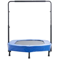 VEVOR Kids Trampoline, 56x36 inch Indoor Outdoor Trampoline, Foldable Mini Trampoline with Handle, Rebounder Trampoline for Toddlers, Birthday Gift for 3+ Years Children, Boys Girls for Fun, Bule