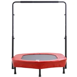 VEVOR Kids Trampoline, 56x36 inch Indoor Outdoor Trampoline, Foldable Mini Trampoline with Handle, Rebounder Trampoline for Toddlers, Birthday Gift for 3+ Years Children, Boys Girls for Fun, Red