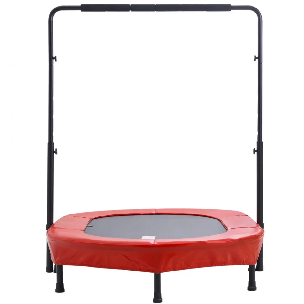 VEVOR Kids Trampoline, 56x36 inch Indoor Outdoor Trampoline, Foldable Mini Trampoline with Handle, Rebounder Trampoline for Toddlers, Birthday Gift for 3+ Years Children, Boys Girls for Fun, Red