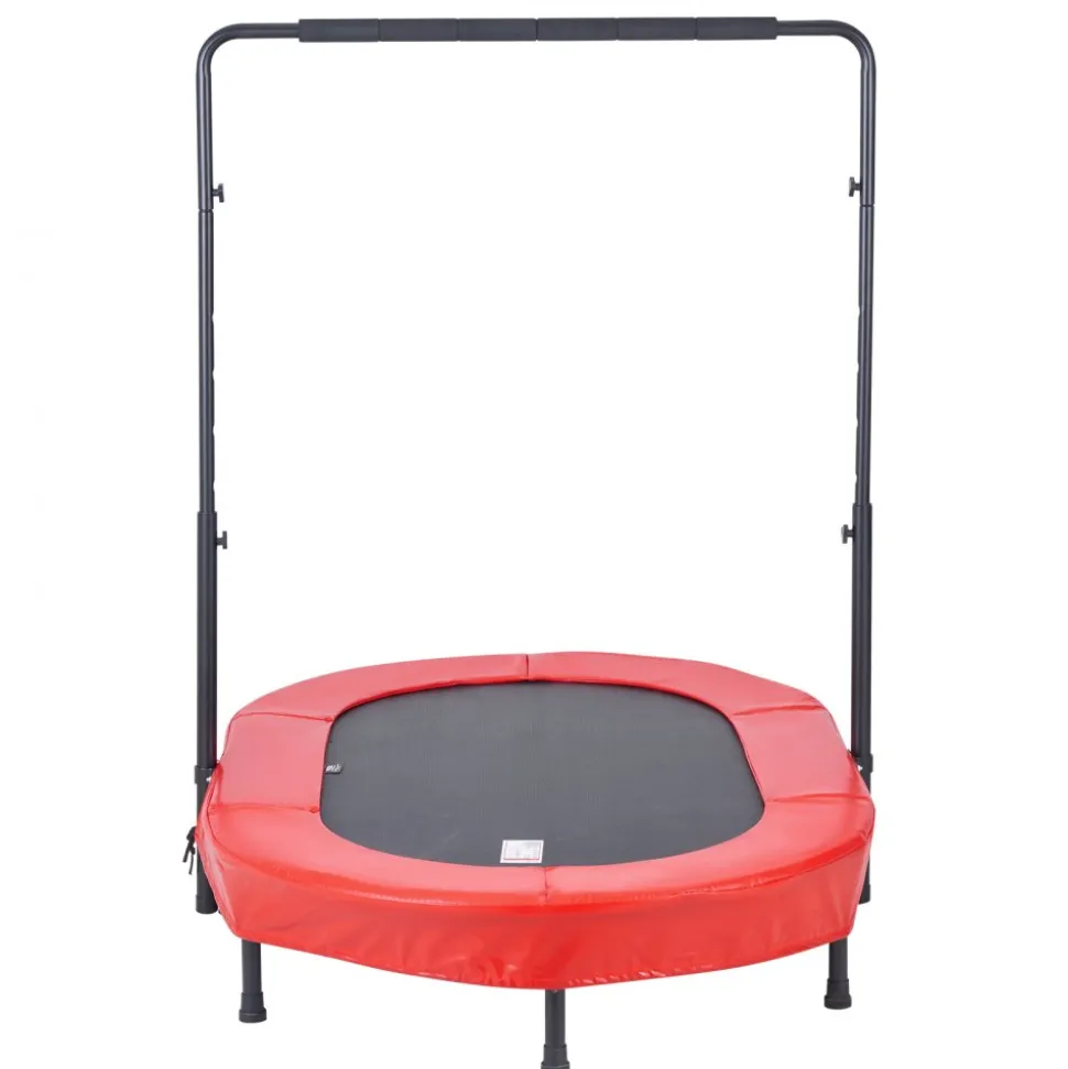 VEVOR Kids Trampoline, 56x36 inch Indoor Outdoor Trampoline, Foldable Mini Trampoline with Handle, Rebounder Trampoline for Toddlers, Birthday Gift for 3+ Years Children, Boys Girls for Fun, Red