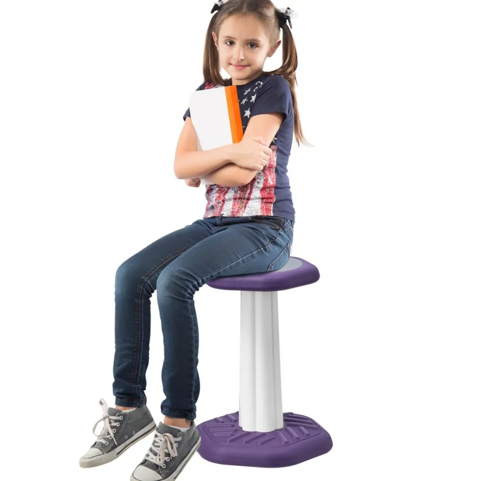 VEVOR Kids Wobble Chair, Active Chair with Sponge Cushion, Wobble Stool Improves Focus, Posture and Calm Children, Ideal for Schools and Home, Age 7-14, Purple