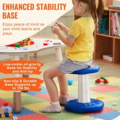 VEVOR Kids Wobble Chair, Active Chair with Sponge Cushion, Wobble Stool Improves Focus, Posture and Calm Children, Ideal for Schools and Home, Age 7-14, Blue