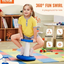 VEVOR Kids Wobble Chair, Active Chair with Sponge Cushion, Wobble Stool Improves Focus, Posture and Calm Children, Ideal for Schools and Home, Age 7-14, Blue