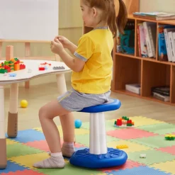 VEVOR Kids Wobble Chair, Active Chair with Sponge Cushion, Wobble Stool Improves Focus, Posture and Calm Children, Ideal for Schools and Home, Age 7-14, Blue