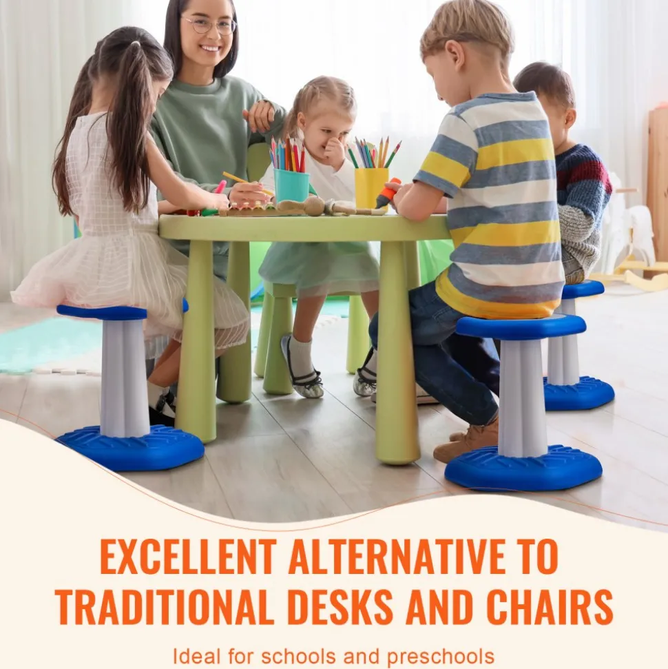 VEVOR Kids Wobble Chair, Active Chair with Sponge Cushion, Wobble Stool Improves Focus, Posture and Calm Children, Ideal for Schools and Home, Age 7-14, Blue