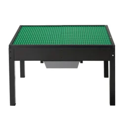VEVOR Kids Wooden Activity Table, Building Blocks Double-Sided Tabletop, Multi-Purpose Activity Play Table with 2 Storage Bins for Kids 3+ Years, Large Storage Space, Present for Boys & Girls, Black